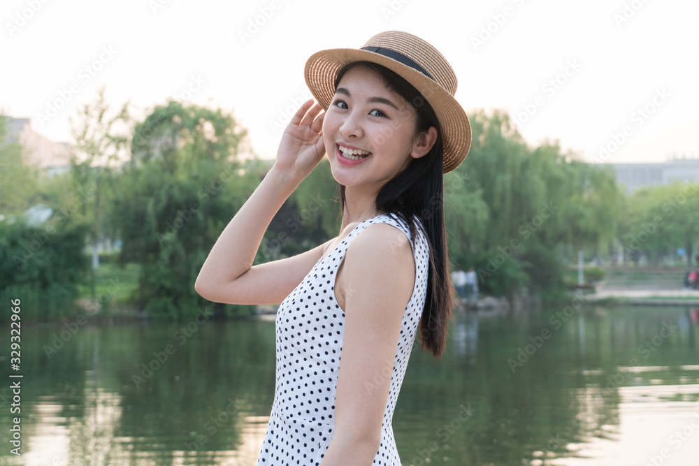 beautiful asian girl in the park