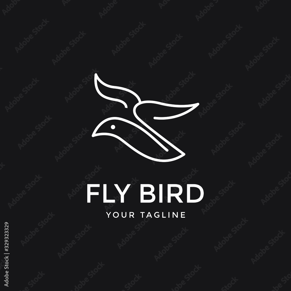 Fototapeta premium modern awesome fly bird logo template