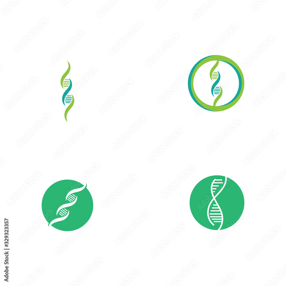 Set DNA Logo Template vector