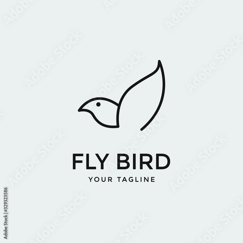 modern awesome fly bird logo template