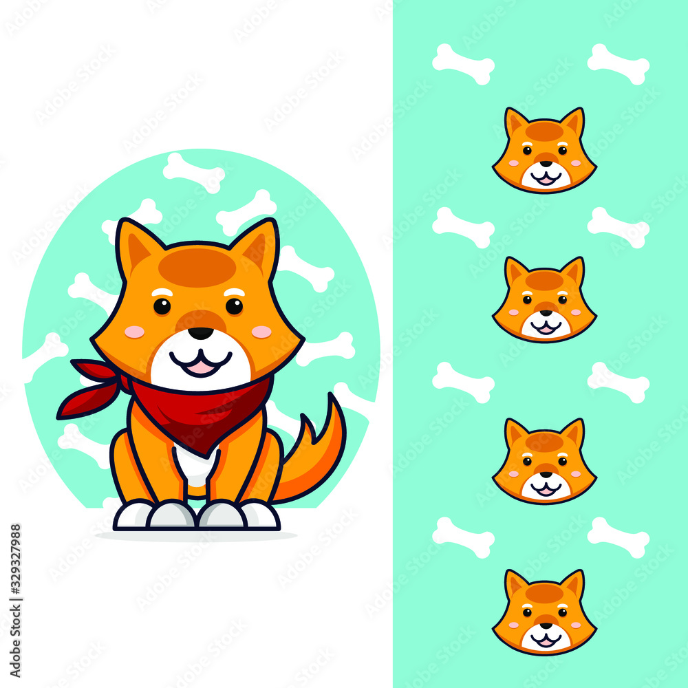 Cute dog cartoon premium vector