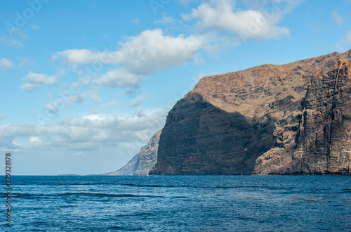 Huge majestic cliffs of Los Gigantes. Only the sea and the rocks.