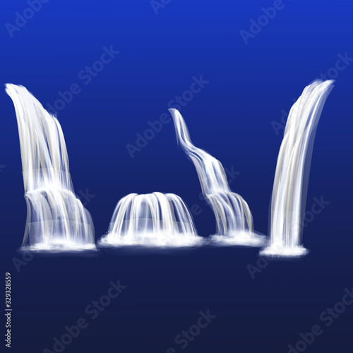 Waterfall or water cascade illustration