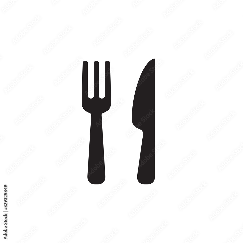 Simple fork and knife flat icon design vector Simple fork and knife flat icon design vector