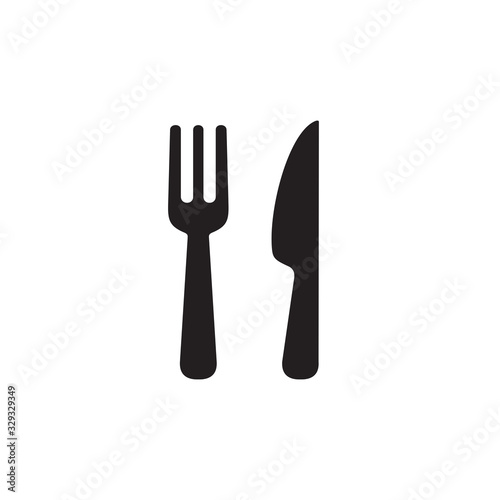Simple fork and knife flat icon design vector