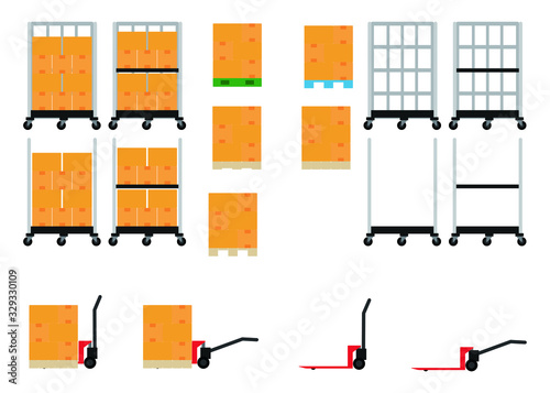 Basket cart, hand lift, pallet, luggage storage