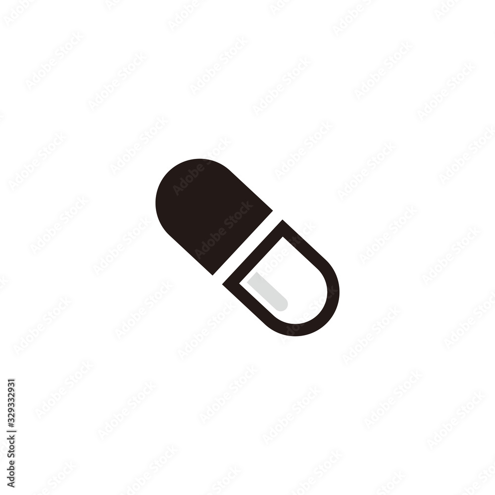 Simple pill flat icon design vector Simple pill flat icon design vector