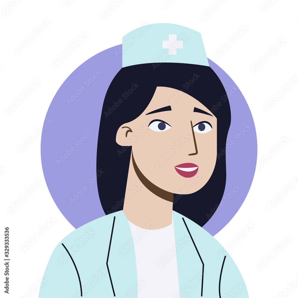 Female Doctor Portrait. Virus in the World Female Doctor Portrait. Virus in the World