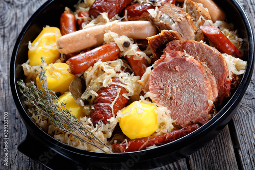 The Alsace sauerkraut, named choucroute in french photo