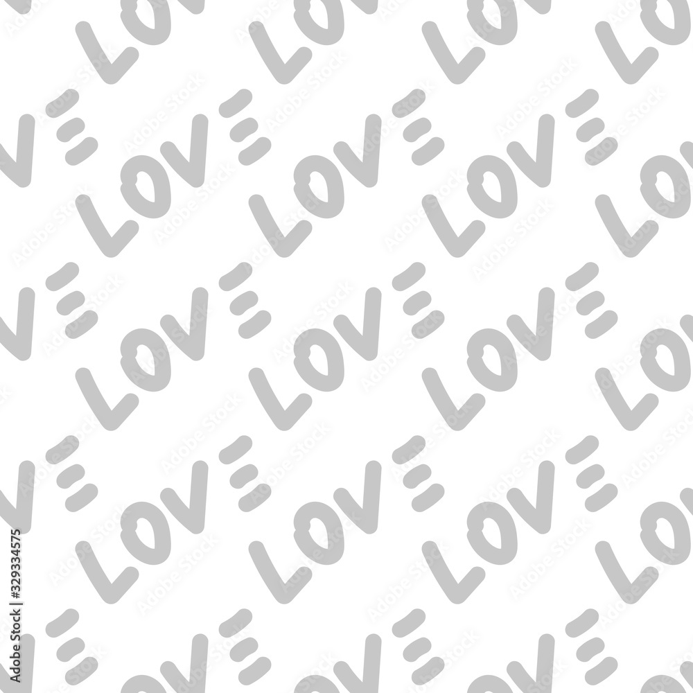 Romantic seamless background in sketch style.