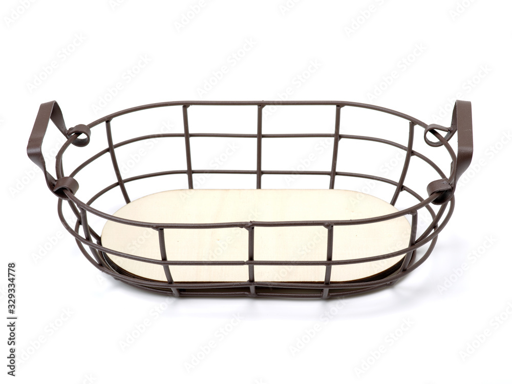 wire basket on white background wire basket on white background
