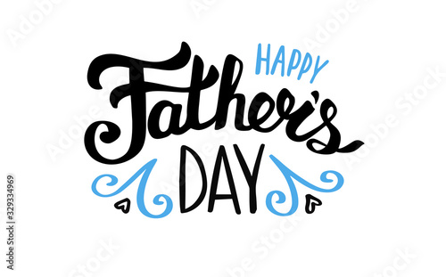 Happy Fathers day text for lettering card vector illustration isolated on white background