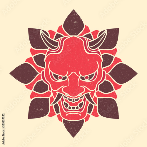 demon japanese mask vintage
