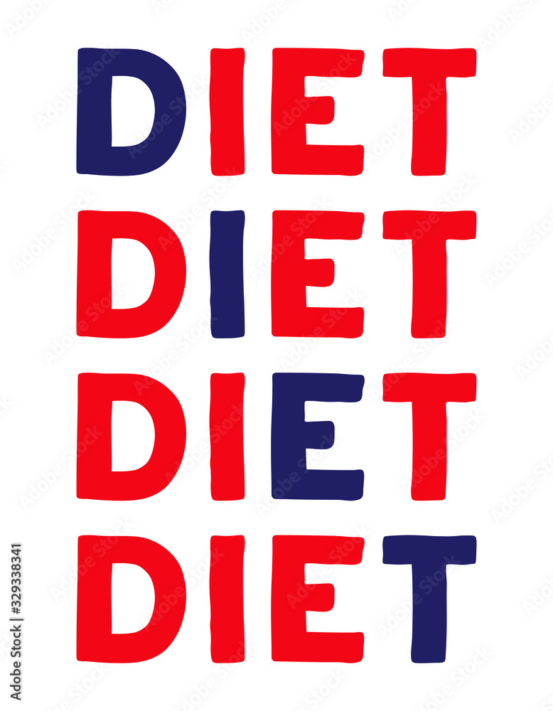 Diet Colorful isolated vector saying