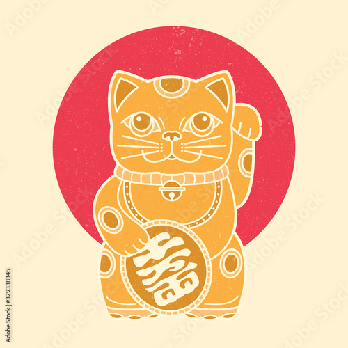 Maneki neko icon japan lucky charm