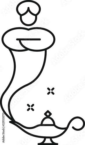 Magic lamp icon, vector illustration