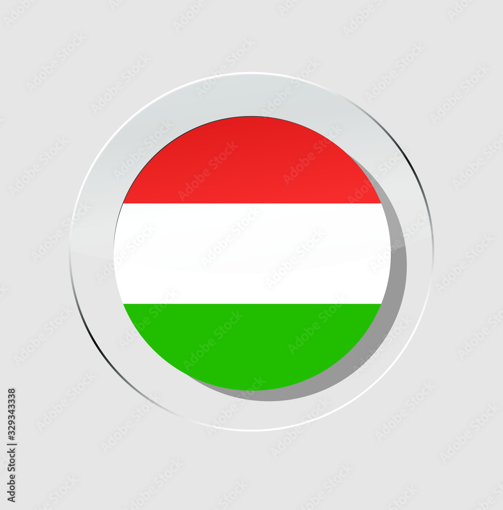 Hungarian country flag circle icon with white background Hungarian country flag circle icon with white background