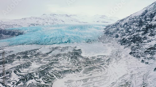 Wallpaper Mural Aerial drone shot of huge glacier in Iceland. Aerial view of Vatnajokull Icelandic glacier in the mountains Torontodigital.ca