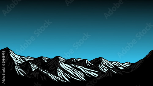 landscape hill rock vector flat background © twelve.std