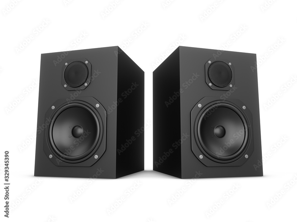 Obraz premium 3D rendering speakers isolated on white background