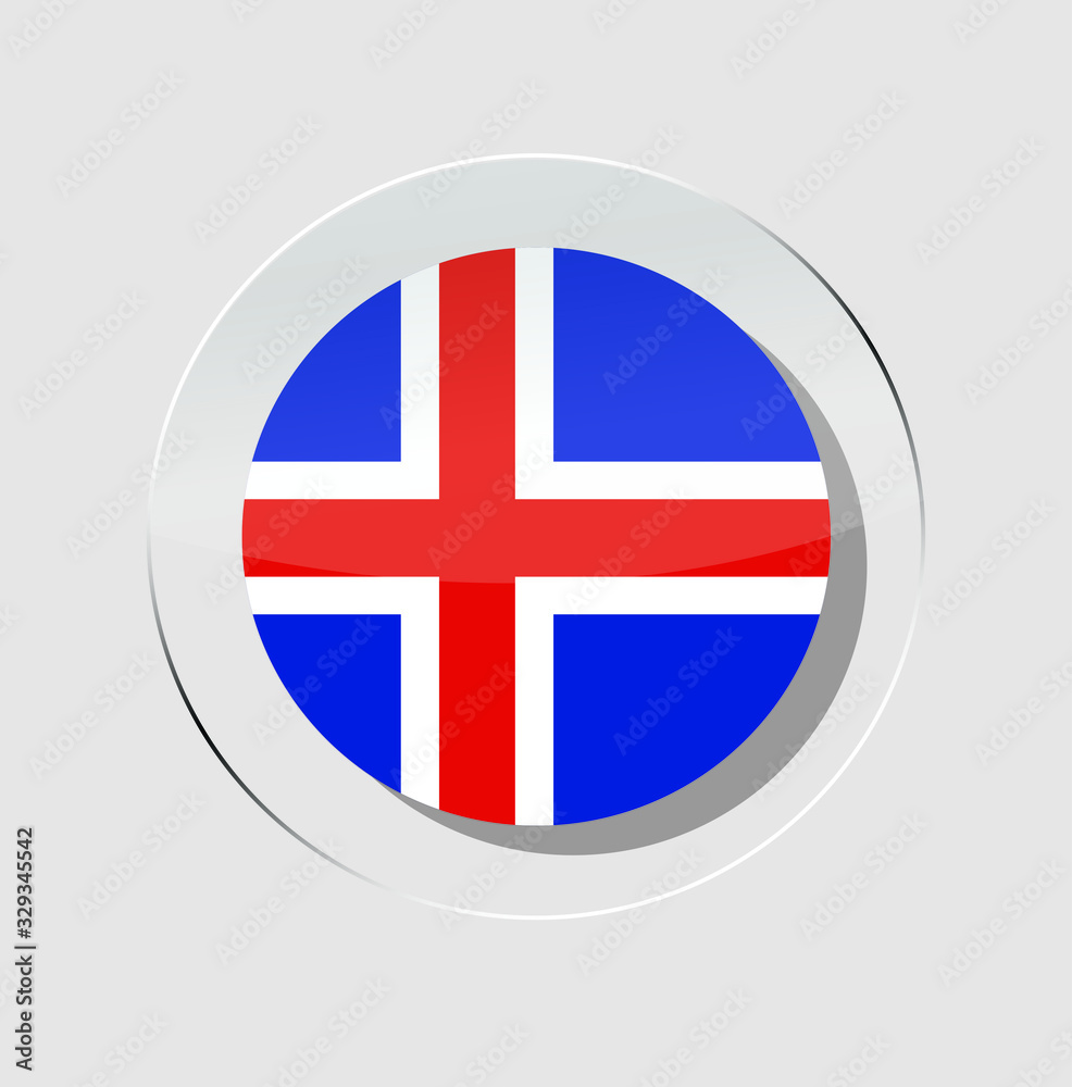 Iceland flag circle icon with a white background Iceland flag circle icon with a white background