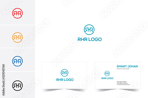 rhr, rh logo Design and vector template