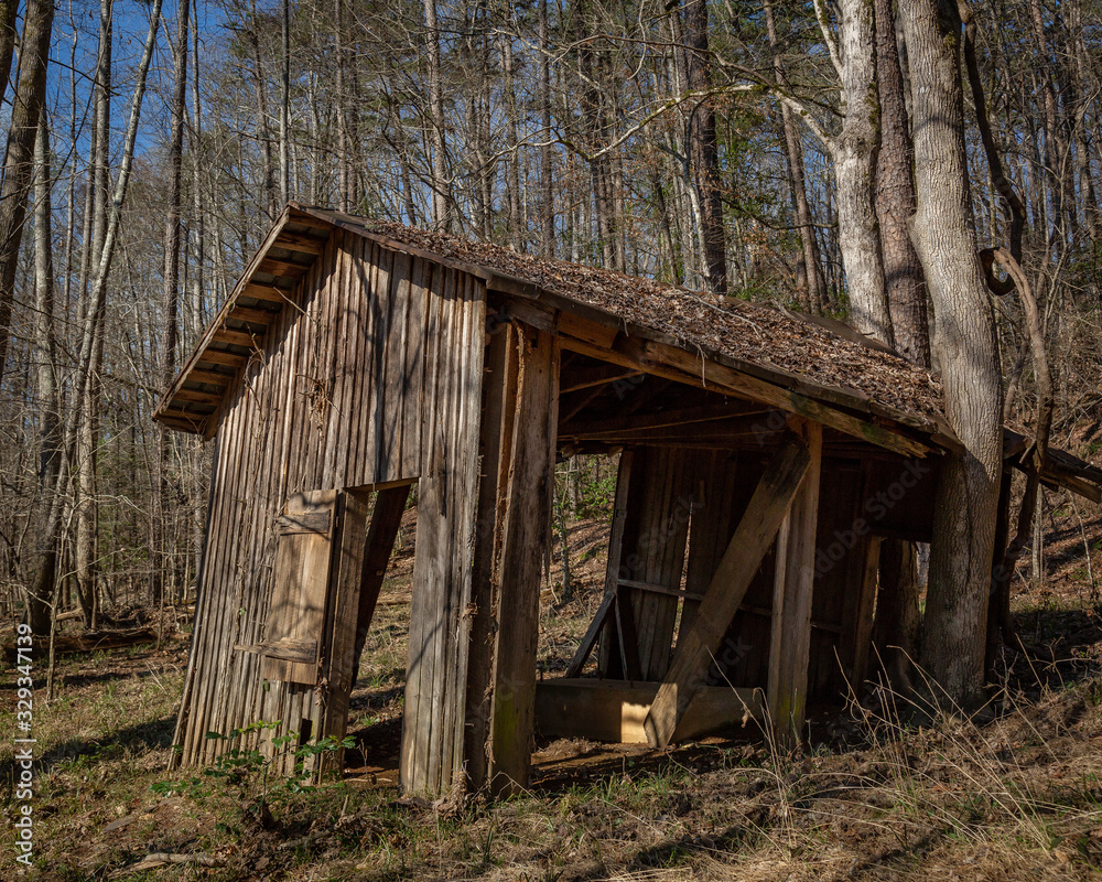Old structure on the Uwharrie River Old structure on the Uwharrie River