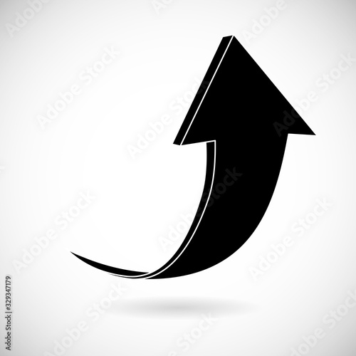 Up arrow. Black flat icon