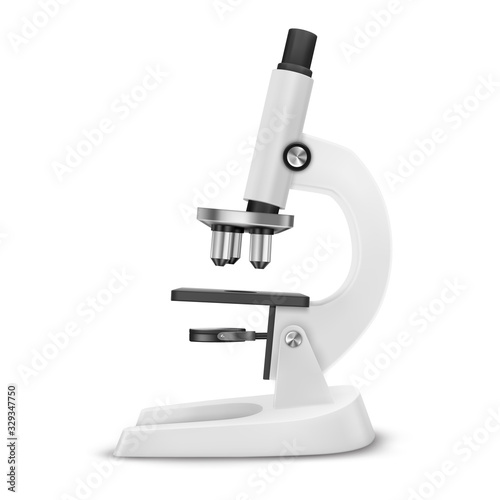 Realistic 3d microscope, laboratory equipment