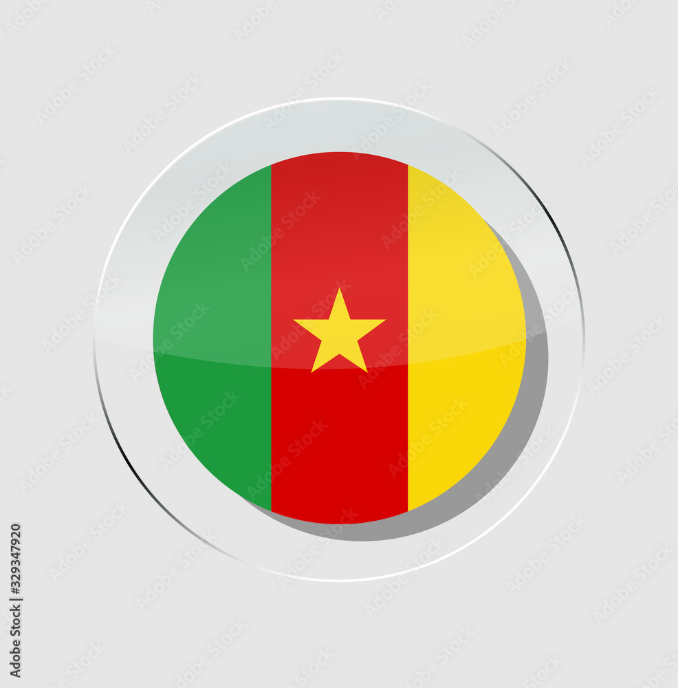 A circle of cameroon flags with a white background A circle of cameroon flags with a white background