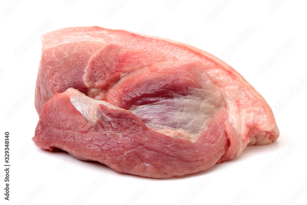 Raw pork belly pieces on a white background Raw pork belly pieces on a white background