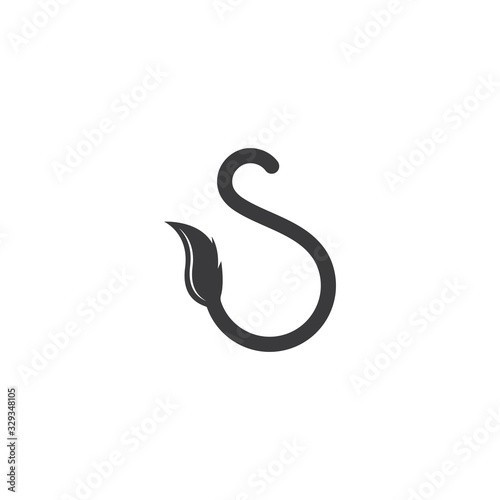 cow tail  logo vector illustration template