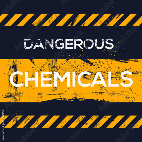  Warning sign (dangerous chemicals), vector illustration.