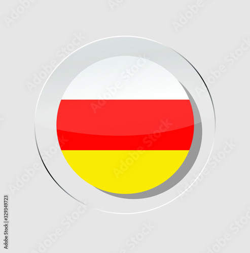 north ossetia country flag circle icon with white background