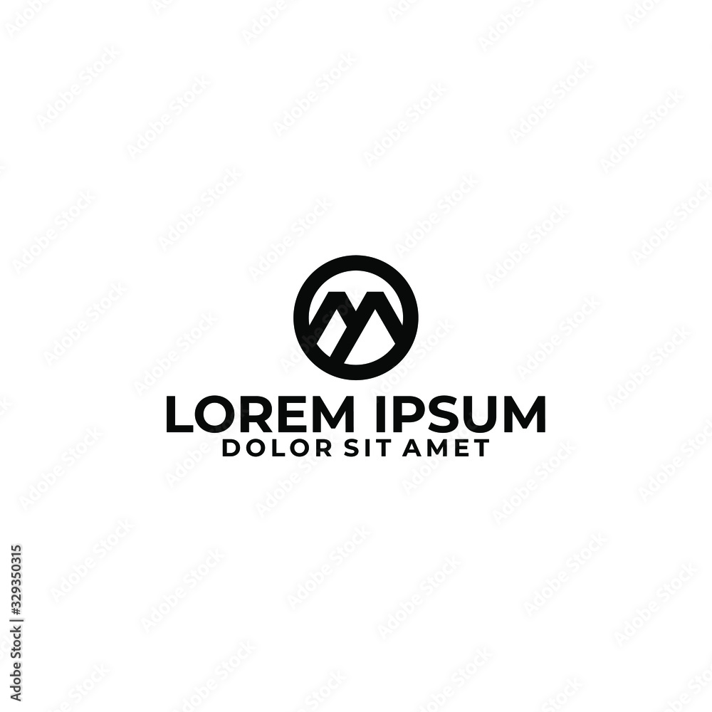 Initial letter MY or YM logo template with circle and mountain simplicity symbol in flat design monogram illustration Initial letter MY or YM logo template with circle and mountain simplicity symbol in flat design monogram illustration