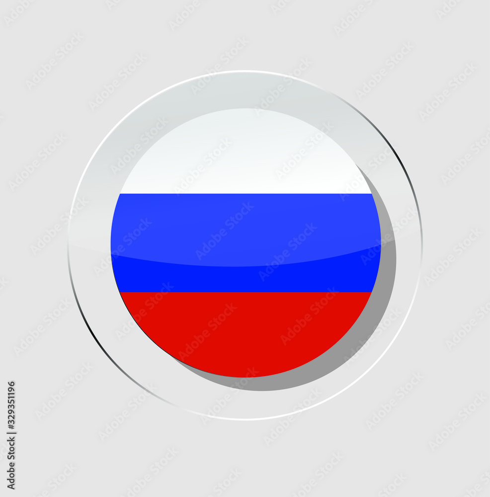 Russian country flag circle icon with white background Russian country flag circle icon with white background
