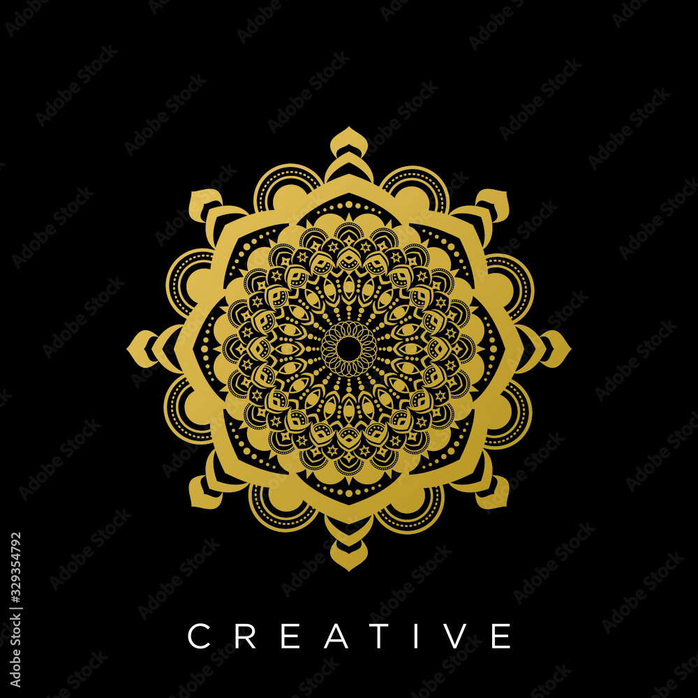 mandala spa logo design vector