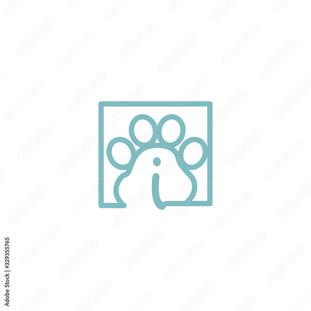logo dog paw with letter i vector design logo dog paw with letter i vector design