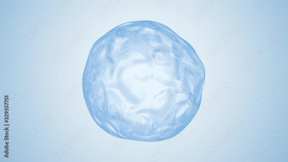An abstract drop of pure water moves and changes endlessly in space. Animation of a liquid with an alpha mask.