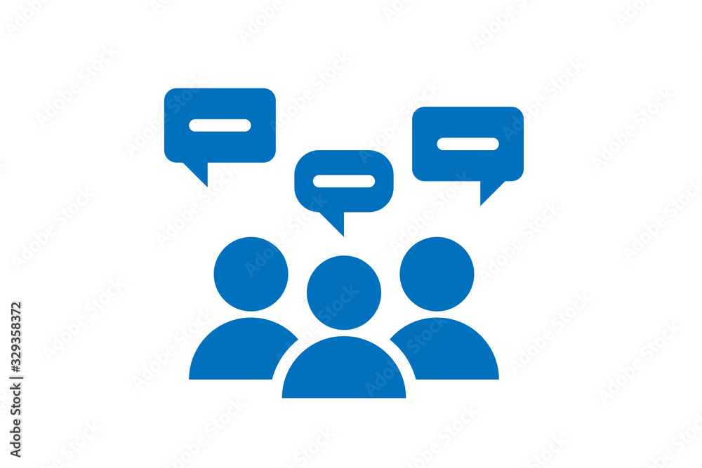 Business conversation icon (blue version) Business conversation icon (blue version)