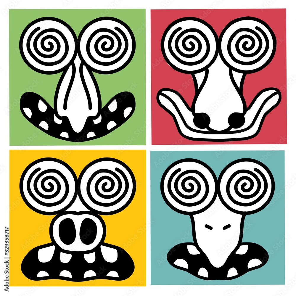 Obraz premium set of funny monsters