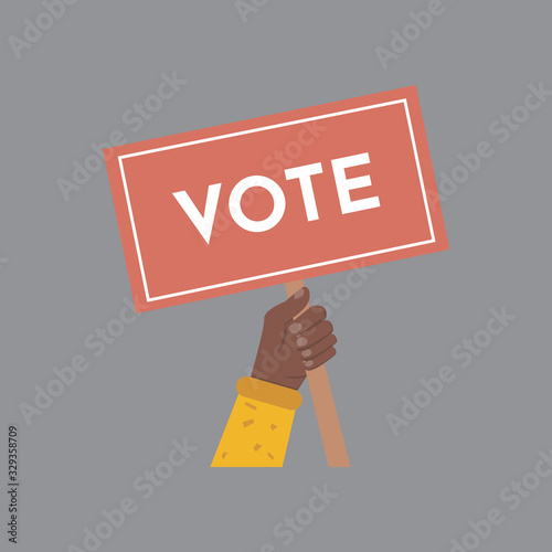 Vote vector illustration. Hand voters making decisions.