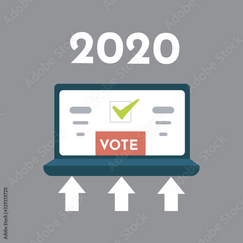 Vote vector illustration. Voting online, e-voting, voters making decisions.