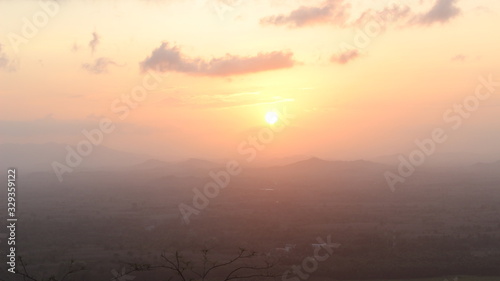 orange and red color sky in sunset evening time 