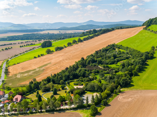 Droneshot of a summer-toboggan run in Germany