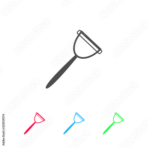 Kitchenware peeler icon flat.