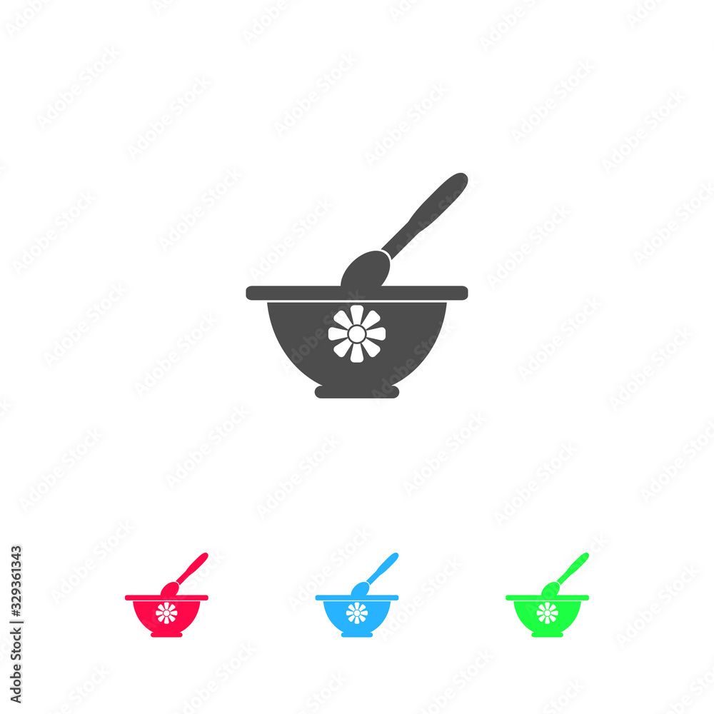 Mortar and pestle icon flat. Mortar and pestle icon flat.