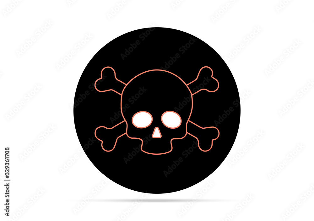 Skull and crossbones line icon isolated design on vector illustration. Skull and crossbones line icon isolated design on vector illustration.