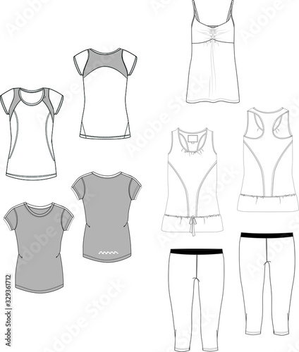 Activewear fashion collection set vector