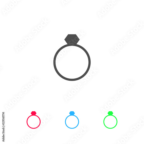 Ring icon flat.